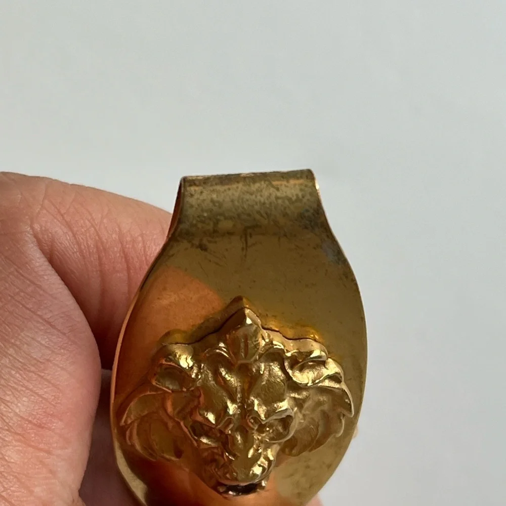 Vintage Gold Tone Lion Money Clip